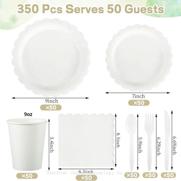 Solid-Color Lace Party Tableware - Plates, Napkins & Cutlery for Events photo-4