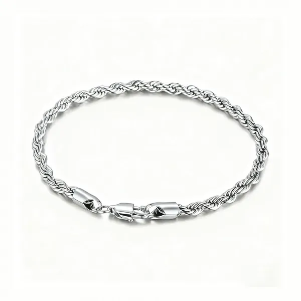 Twisted Chain Bracelet for Men Women Stainless Steel Gold Color Chain Bracelets Bangle Male Jewelry Gift Wholesale photo-3