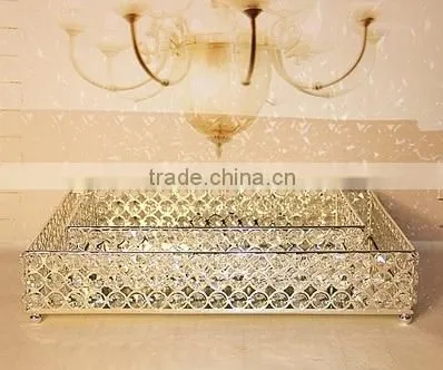 AN370 ANPHY European Style Noble Wedding Cosmetics Decoration Three Sizes Crystal Plate Tray Holder Display Stock photo-3