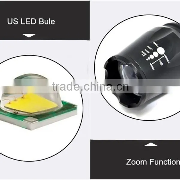 (130252) 2014 Hot Selling Factory Price Rechargeable Aluminum Flashlight 2014 With Zoom photo-3