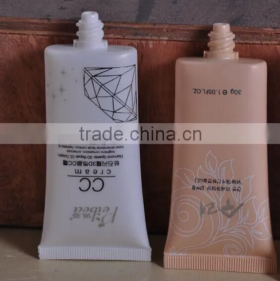 Plastic Packaging Oval Cosmetic Make up bb Cream Tube Silvery Cap photo-3