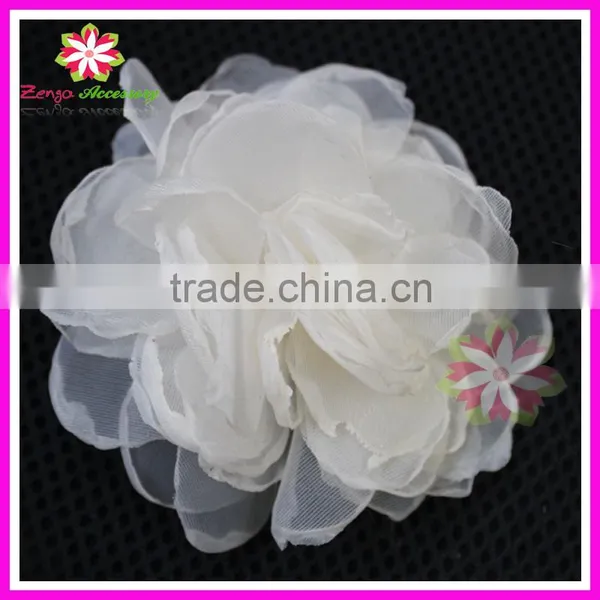 White Burnt Flower,organza Hair Flower,singed Flower Hair Flower