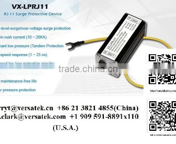 VX-LPRJ11 Lightning Protector; Contact: sherry@versatek.cn