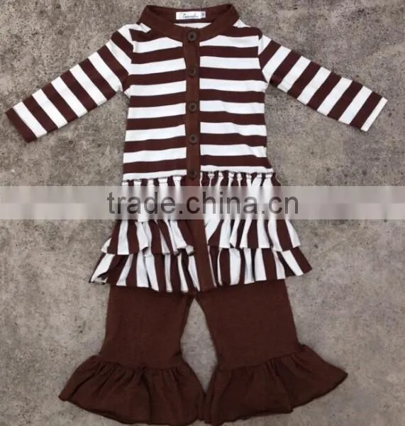 Classic Design Cute Baby Girl Cotton Cardigan 100% Cotton Kids Long Sleeve Cardigan With Triple Ruffle photo-2