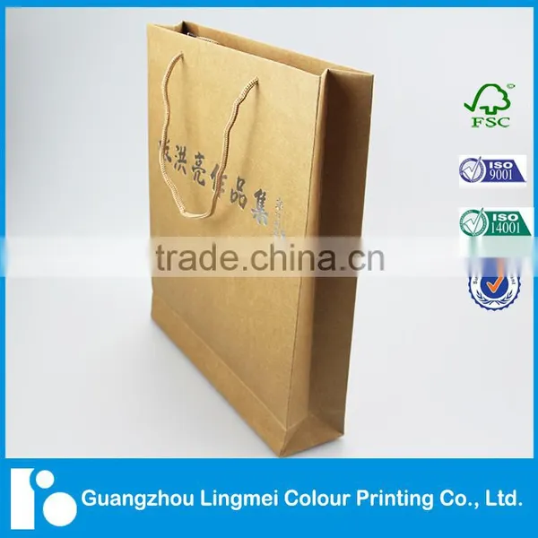 Quality Custom Promotion Kraft Paper Shopping Bag With Logo Printing