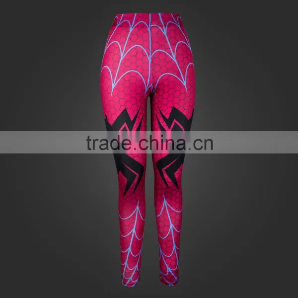 Woman Body Fitted Leggings / Tights Full Sublimated with Spiderman Webbing design