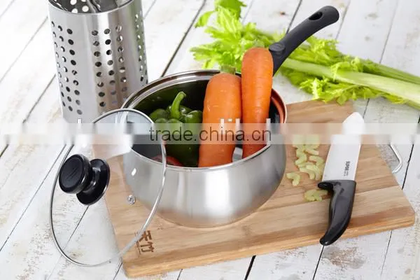 Charms 16cm Stainless Steel Sauce Pan With Glass Lid Capusled Three-layer Bottom photo-3