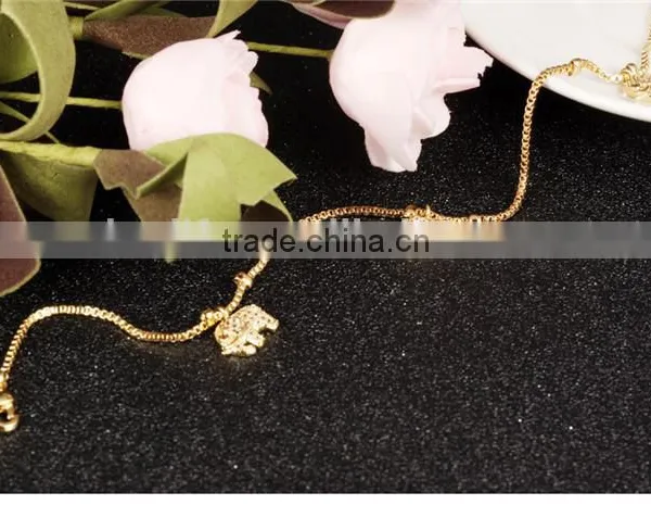 2016 Latest Style Stainless Steel Elephant Hair Gold Anklet photo-4