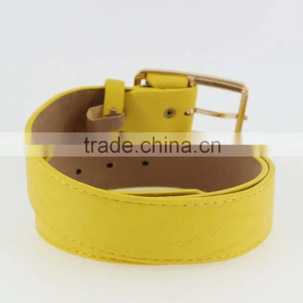 Women's Fashion Yellow PU Leather Belts for Jeans With Alloy Buckles in YiWu Factory photo-4