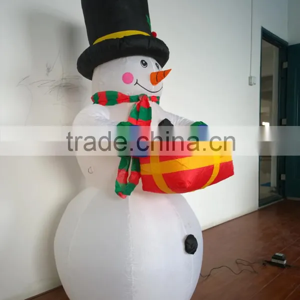 DJ-XT-59 Inflatable Giant Animation Snowman With Gift Instrument Music Christmas Yard Decoration photo-3
