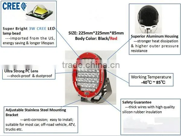 96w LED Driving Worklight 9'' 96w LED Work Light Super Bright 96w ATV SUV 4x4 l Led off Road Driving Lights Led Work Light photo-5