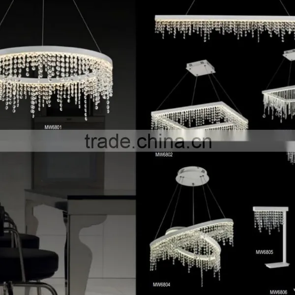 Luxury LED Clear Crystal Pendant Lamp for Living Room and Decoration
