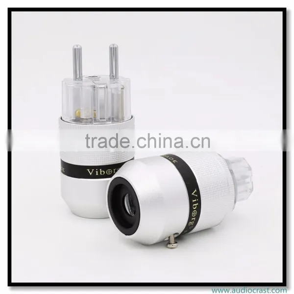 OEM/ODM Viborg Audio Aluminum Rhodium Plated Schuko Power Plug Male Connector+IEC Female Plug photo-5
