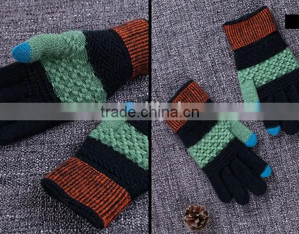 Wholesale Contrast Color Touch Sreen Gloves For Lifestyle With 2 Conductive Fiber Fingertips photo-6