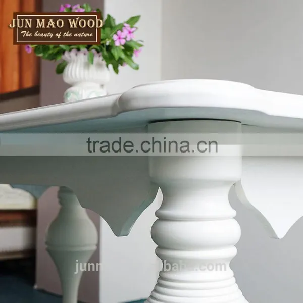 Rome Table Legs Birch Wood Modern European White Dining Table Design photo-3