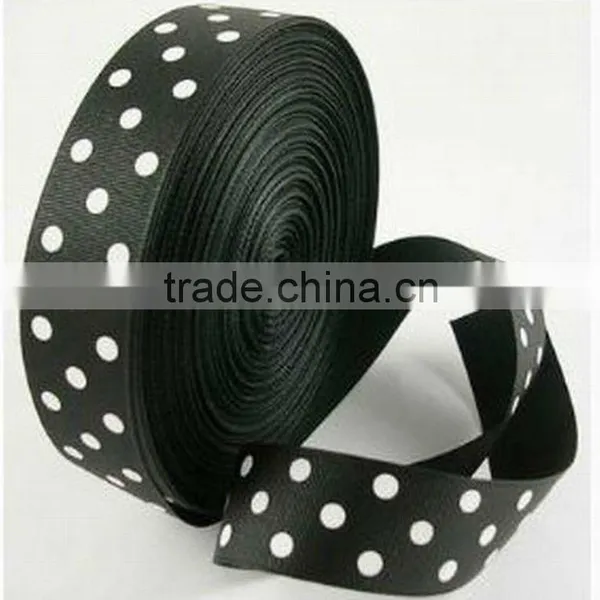 HOT SALE Fushia Dots Personalized Printing Satin Woven Fabric Ribbon, Woven Ribbon, Fabric Ribbon photo-2