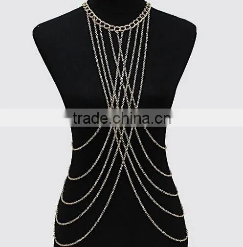 2016 Wholesale New Design Fashion Multilayers Tassel Ladies BIkini Body Chains photo-3