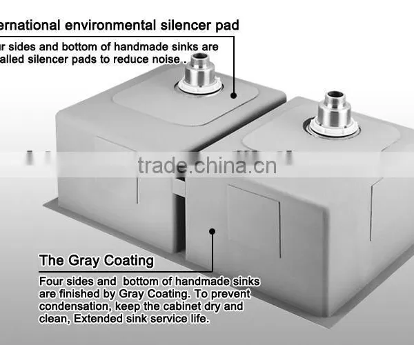 Kitchen Equipments for Restaurant Stainless Steel Undermount Double Handmade Kitchen Sink photo-4