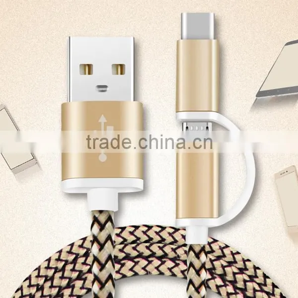 Wholesale Multi-funtional 2 in 1 Micro- USB,for Iphone Data Charging Cable