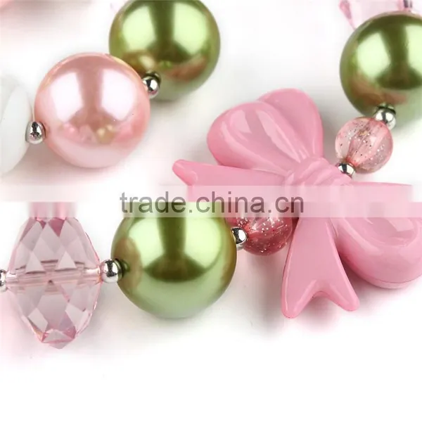 2016 Bow Beaded Baby Girls Pearl Necklace photo-5
