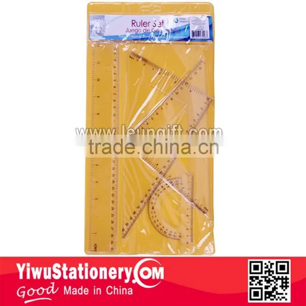 15CM Colorful Drawing Ruler Set 4pcs Geometry Set photo-3