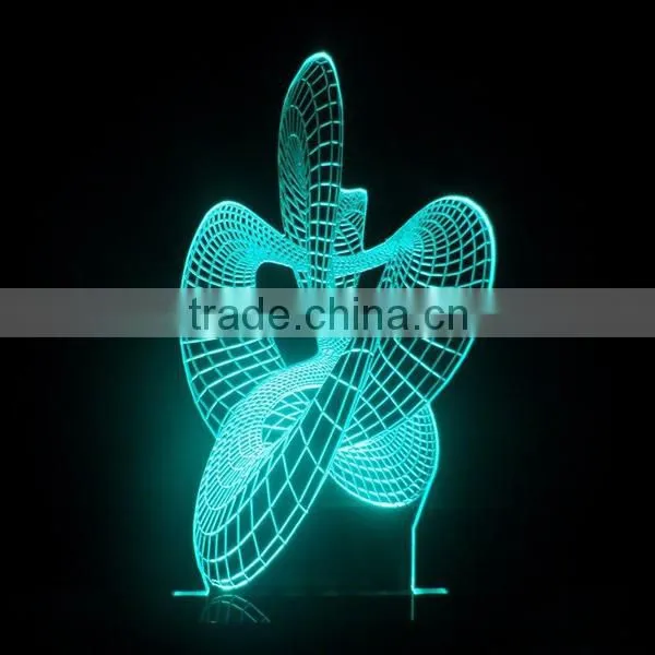 3D Optical Illusion Dance Night Lamp Night Light 10 Colorful LEDs Ultra-thin Acrylic Light Panel AA Battery or DC 5V photo-5