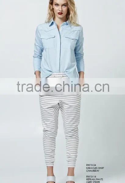 Stripe Print Pants Office Pants Casual Pants