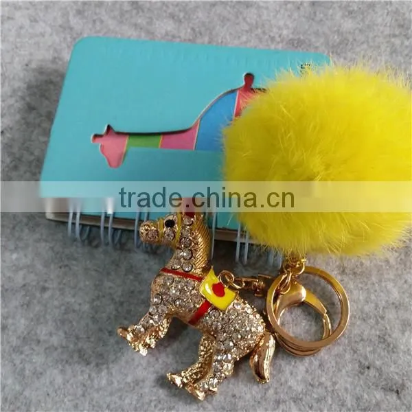 Rabbit Fur Ball Keychain photo-4
