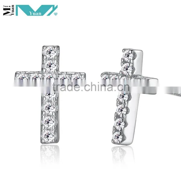 925 Sterling Silver Jewelry Cross Woman Earrings photo-2