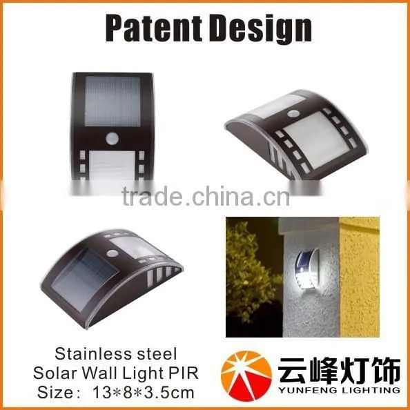 New Patent 3 SMD LED Solar Wedge Light PIR Solar Led Outdoor Wall Light Solar Led Outdoor Wall Light photo-3