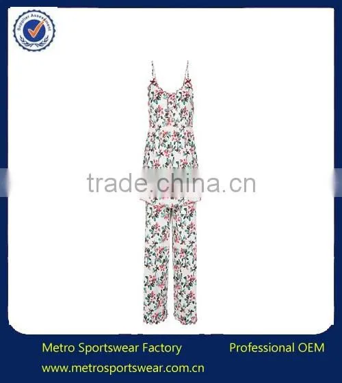 Hot Sale Cream Blossom Floral Print Pyjamas