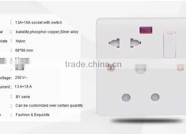 British 15amp Switched Socket 16a Socket Multifunction With Led Indicator photo-3