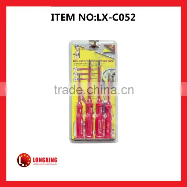 Factory Supply Best Selling Promotion 4pcs Cr-V Screwdriver With Insulated Blade Special for Electric Using