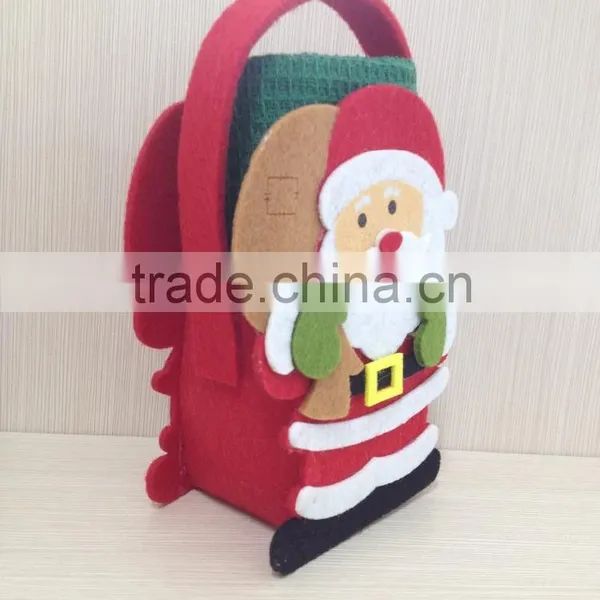 Green/red Santa Reindeer Felt Bags With Xmas Towel Gift Set photo-2