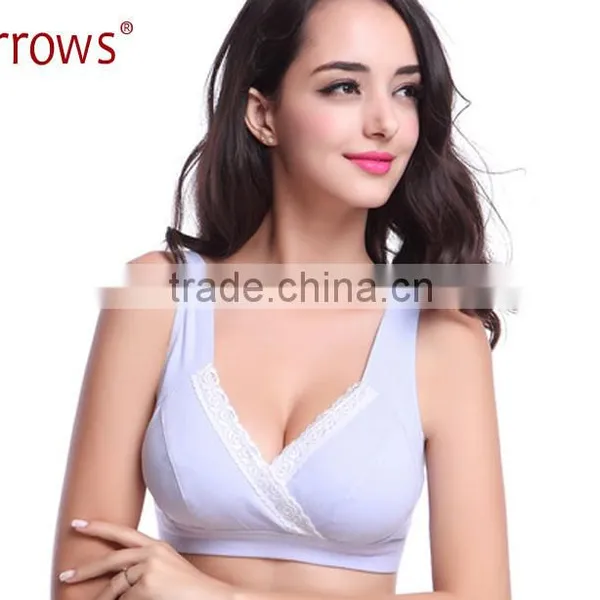 100% Cotton Apricot Breast Feeding Maternity Sleep Bra For Nursing Mothers Breastfeeding Wire Free Nursing Bra Yoga Sport Bra photo-2
