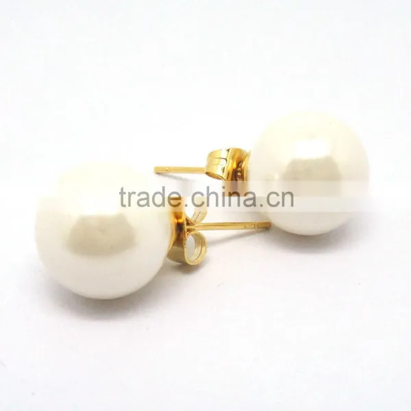 Fashionable Stainless Steel Gold Pearl Jewelry Set for Women photo-4