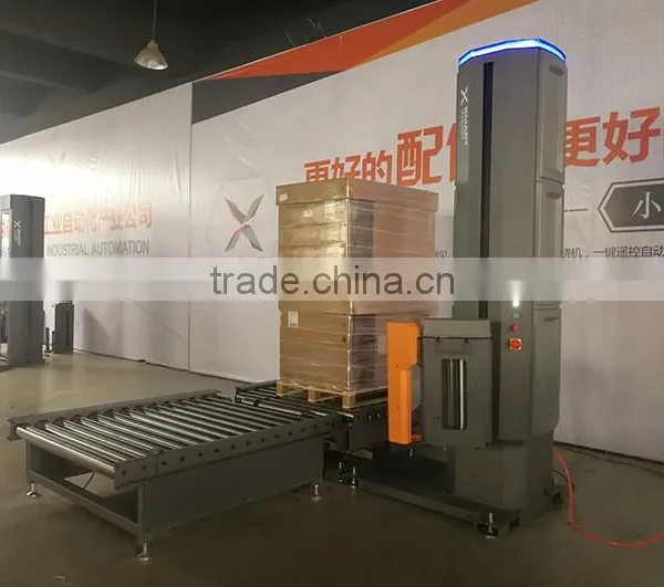 Online Fully Automatic Pallet Wrapping Machine With Cutting Clamping Film System photo-2