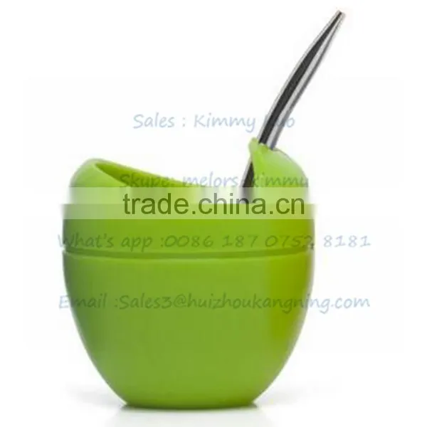 HOT SELLING MATE GOURD SILICONE FLUO+STRAW BOMBILLA SILICONE GOURD photo-5