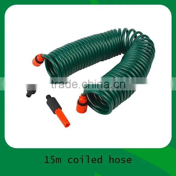 15M EVA Coil Hose With Spray Gun Set /eva Coil Hose/ Cioled Hose /Coiled High Pressure Hose/water Garden Coil Hose/rewind Hose photo-2