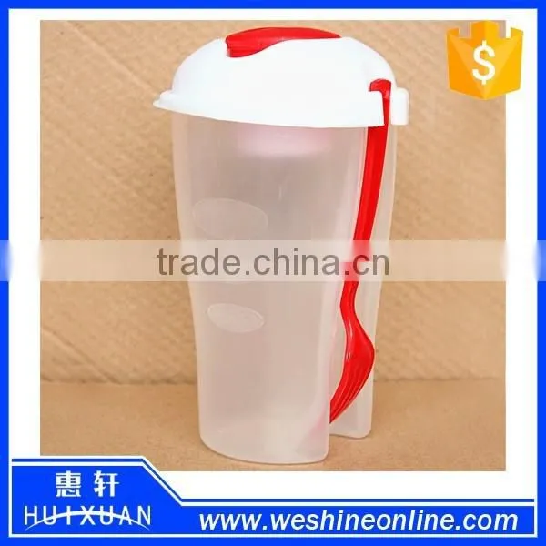 Wholesale Plastic Portable Salad Shaker Cups With Forks photo-2