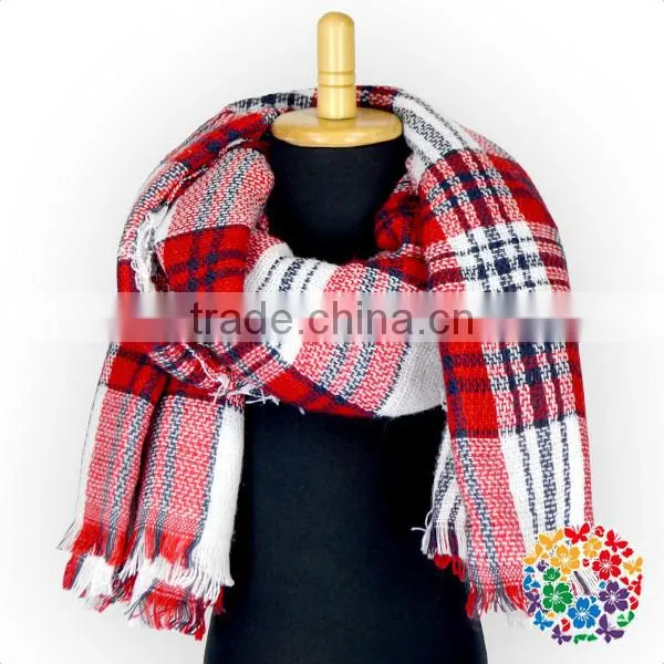One Size Fit All Black White Lattices Winter Scarf for Lady /Girls photo-3