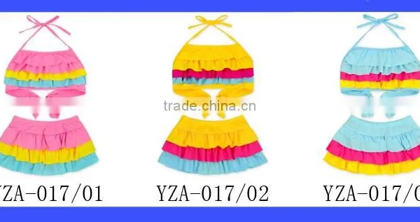 2017 New Arrival Summer Girls Colorful Ruffle Bikini Swimming Wear photo-6