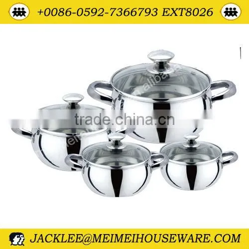 8Pcs s/s handle & stainless steel cookware set
