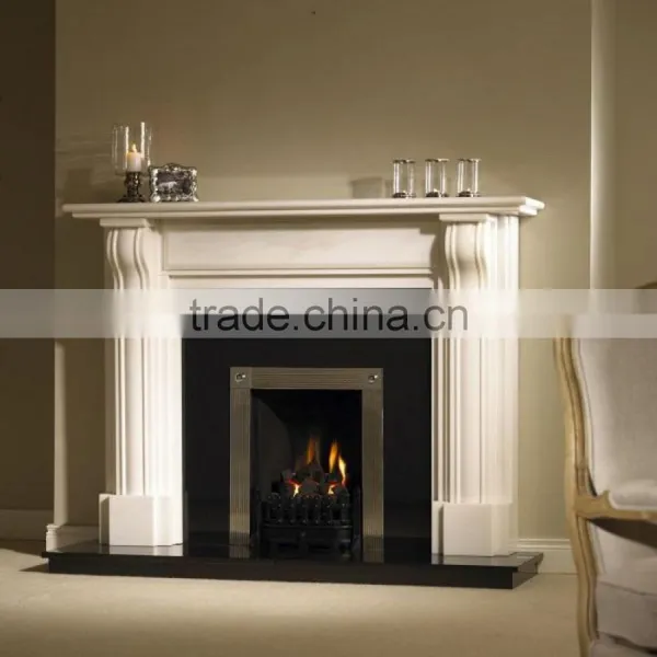 New Product Contemporary Indoor Home Decorationstone White Marble Fireplace photo-6