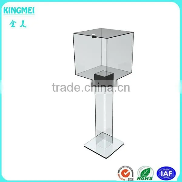 2016 Cheaper Floor Standing Acrylic Jewelry Display Box With Lock
