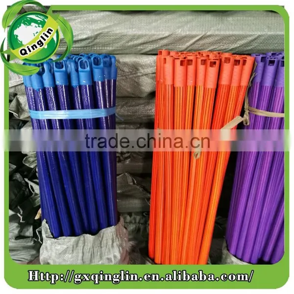 Little Black Plastic Cap Wooden Broom Handle With Flowers Pvc Coated photo-4