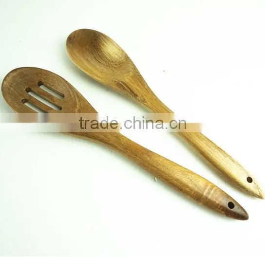 22036 High Quality Beech Wood Spoon Slotted Spoon photo-4