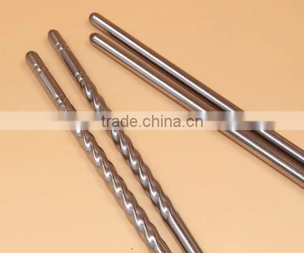 New 1 Pair Chinese Stylish Chop SticksNon-slip Design Stainless Steel Chopsticks photo-4
