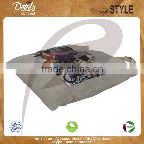 150 GSM Natural Cotton Bag With Cotton Handle photo-4
