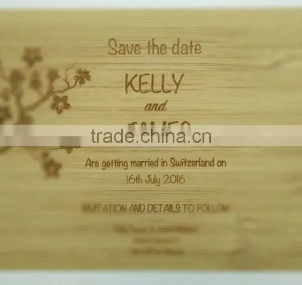 Wood Card Laser Etched photo-2